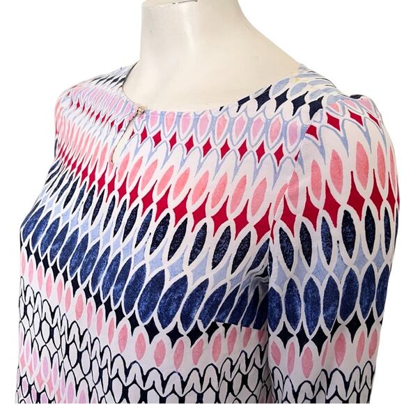 TALBOTS Lightweight Preppy Beach 3/4 Sleeve Relaxed Fit Tunic Top SZ XS - Picture 3 of 11